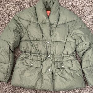 J crew Women's Green Puffer Jacket
